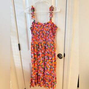 Draper James Pink and Orange Floral Smocked Dress